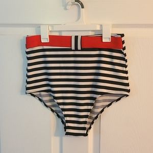 NWOT Vintage high waisted swim bottoms , striped